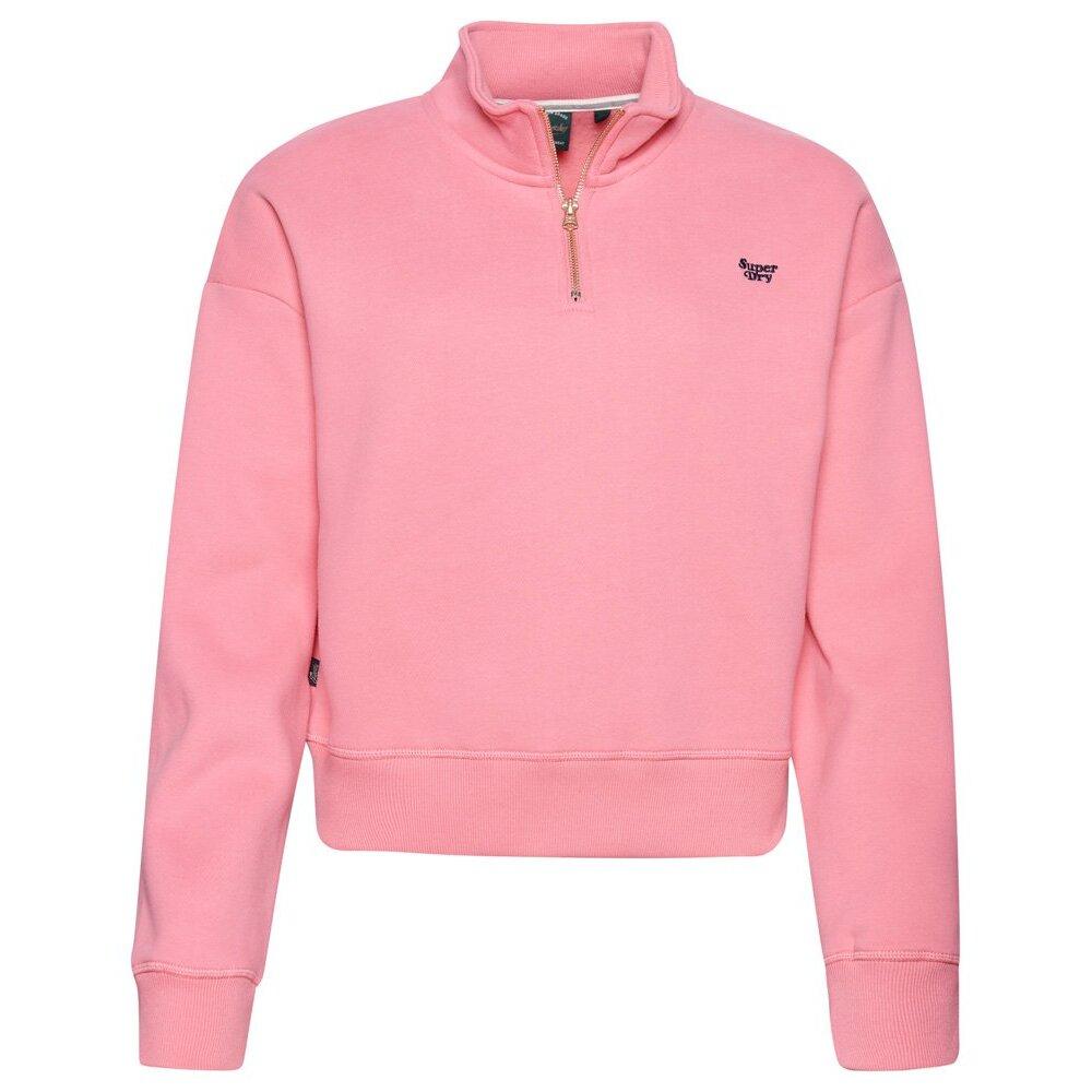 5059726785994 - Damen Henley Oberteil mit Vintage Logo und Stickerei Pink - Größe 38