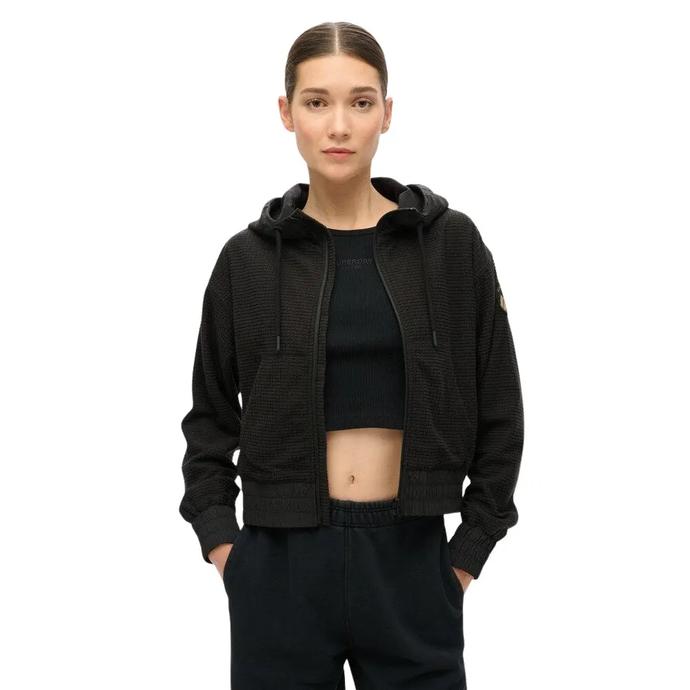 5063068360979 - Damen Fleece-gefütterter Hoodie mit Reißverschluss Sport Tech Grid