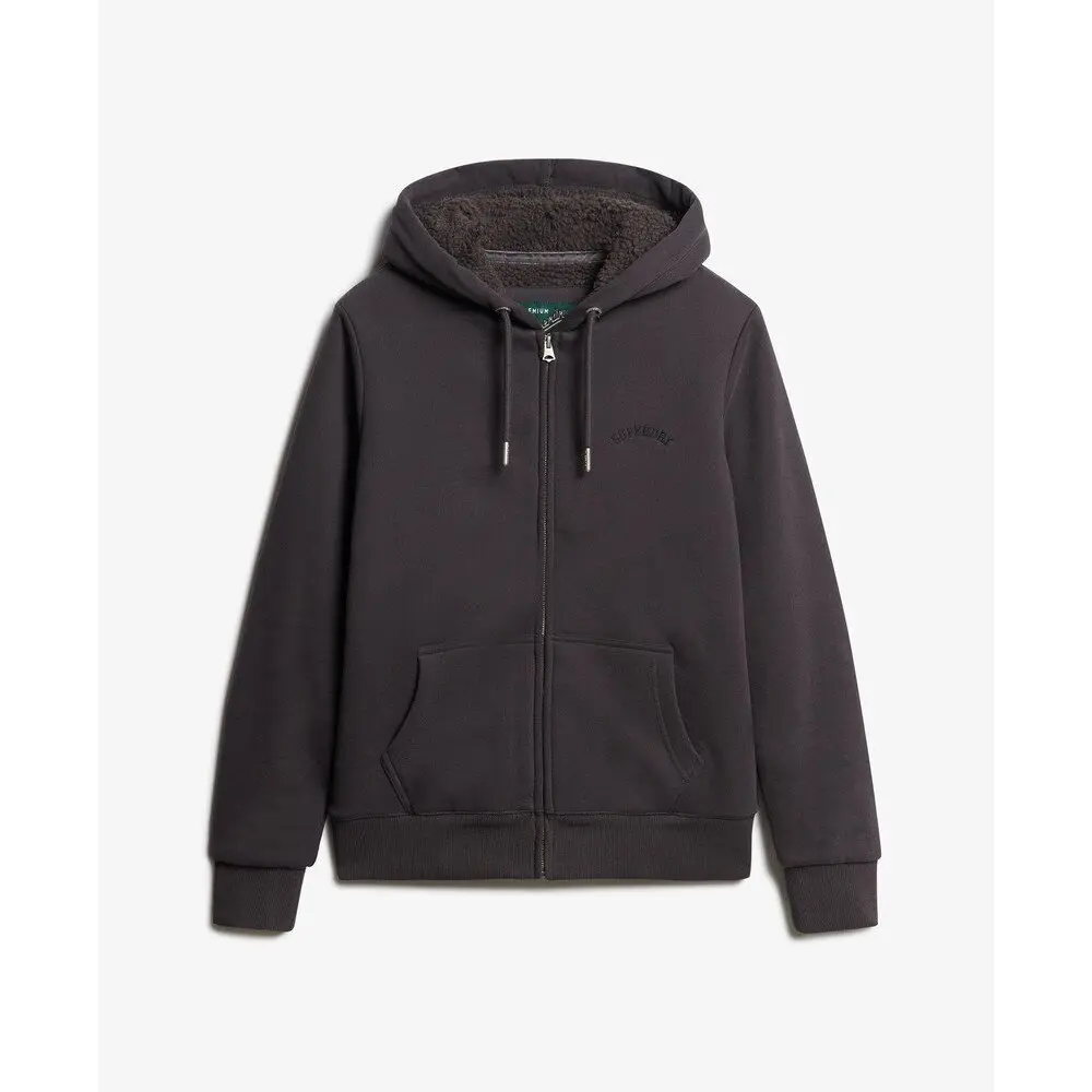 Felpa da donna con cappuccio e cerniera con fodera in lana Superdry