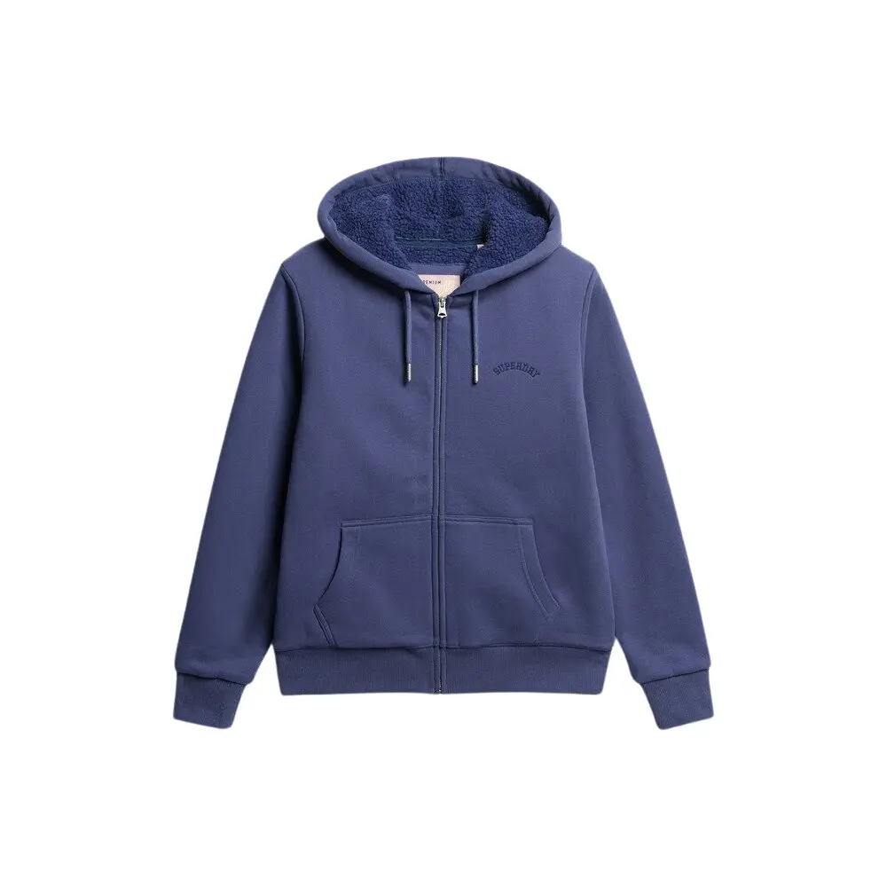 Felpa da donna con cappuccio e cerniera con fodera in lana Superdry