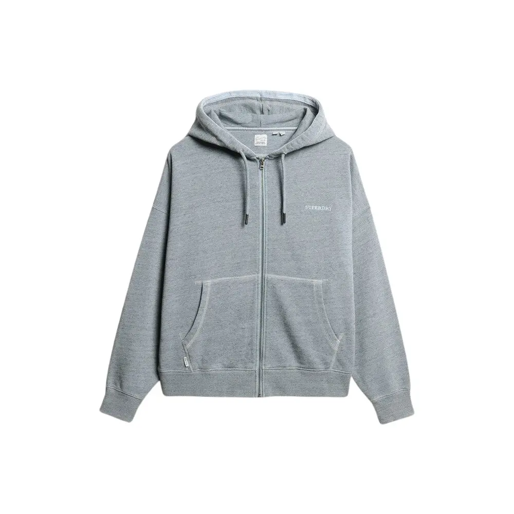5063068662042 - Überfärbter Damen Kapuzenpullover mit Reißverschluss Logo Essential