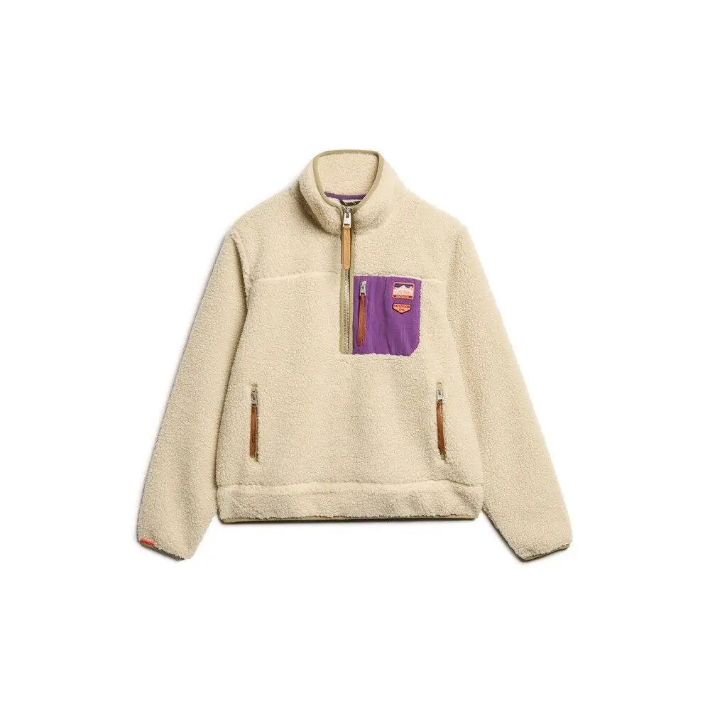 5063068645601 - Damen Fleecejacke mit halbem Reißverschluss Vintage