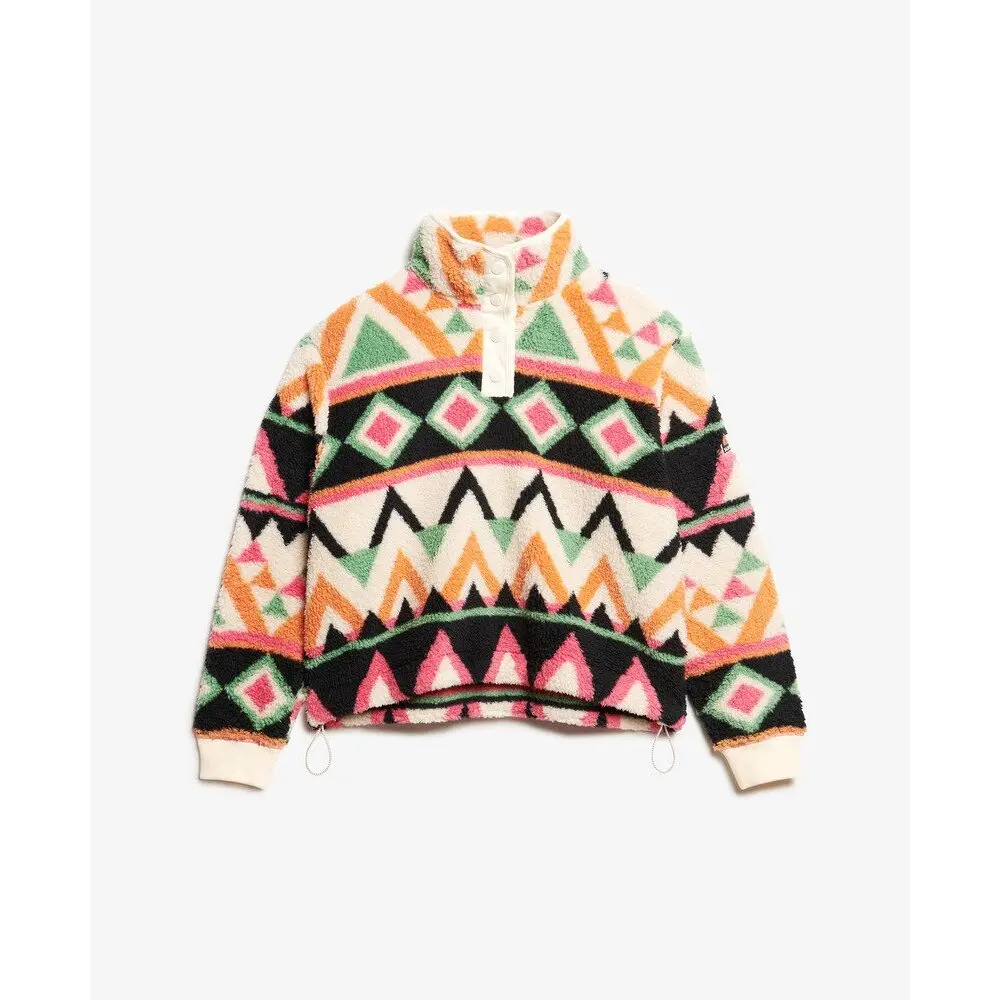 5063068645854 - Damen Fleece mit tunisischem Kragen und Druck Superdry