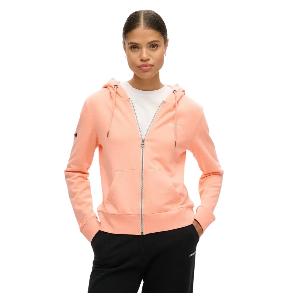 5063068700966 - Einfarbiger Damen Hoodie mit Reißverschluss Superdry