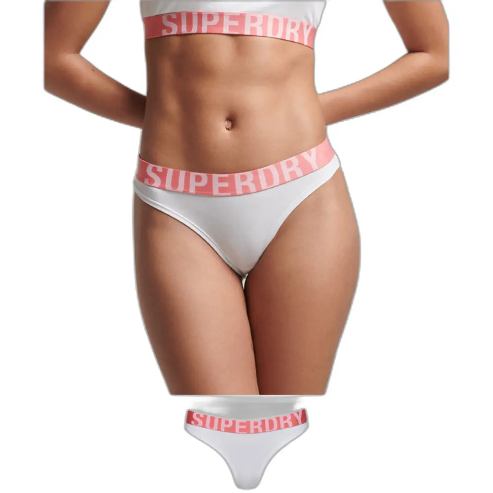 5057847779052 - Damen Bikinihöschen aus Bio-Baumwolle mit Großem Logo Weiß - Größe 42