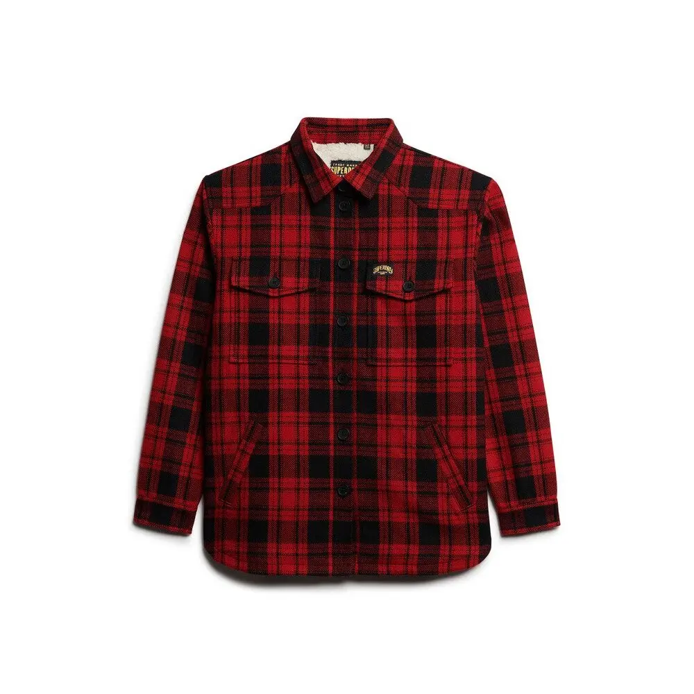 5063068227692 - Damen-Karomuster-Schal aus Lammfell Superdry