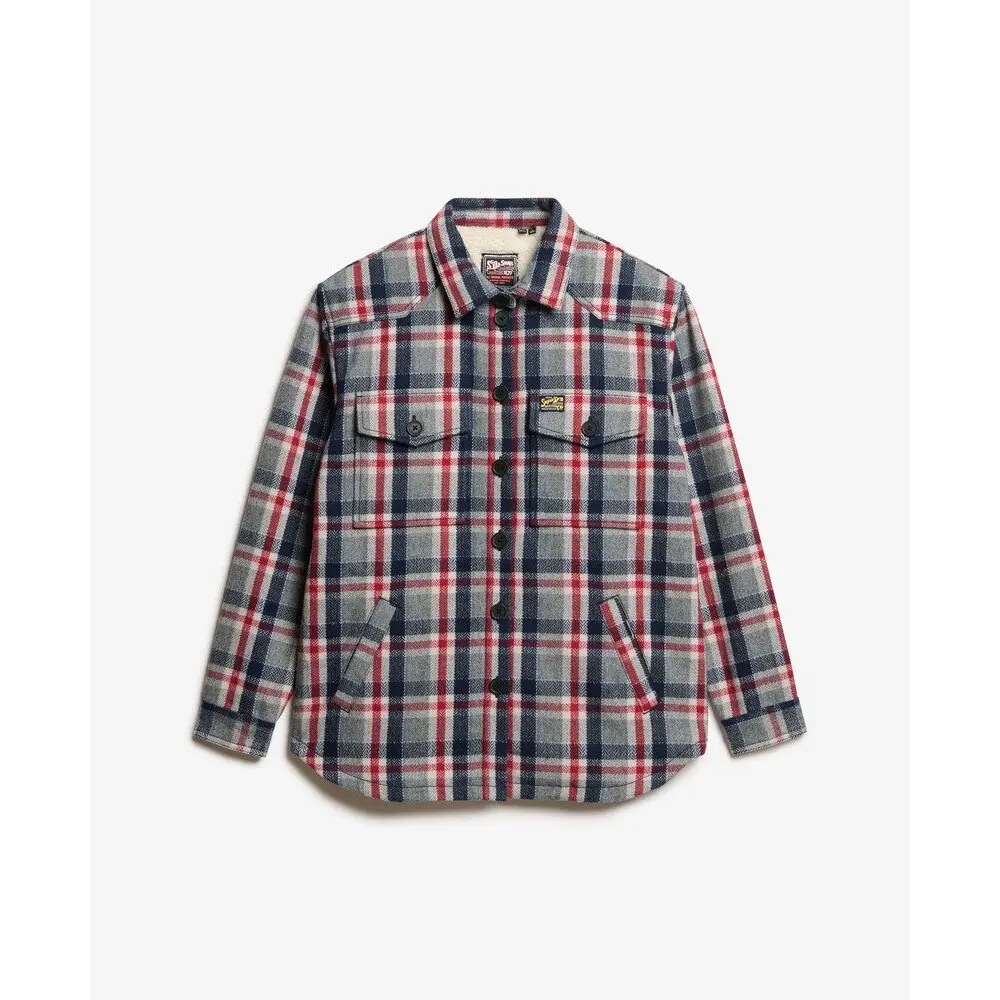 5063068615314 - Damen-Karomuster-Schal aus Lammfell Superdry