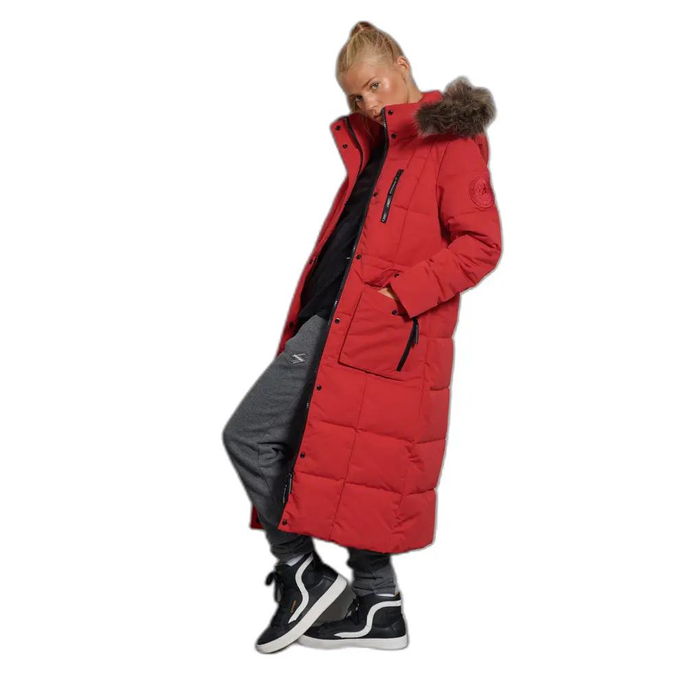 5059046359097 - Damen Wintermantel LONGLINE FAUX FUR EVEREST COAT High Risk Red Rot