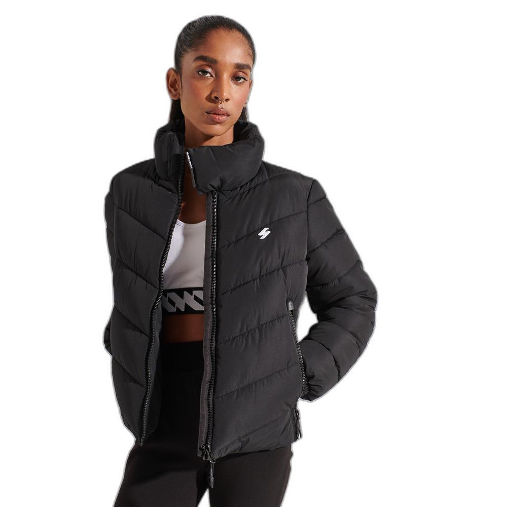 5057847313584 - Womens Sports Steppjacke Ohne Kapuze Schwarz - Größe 36