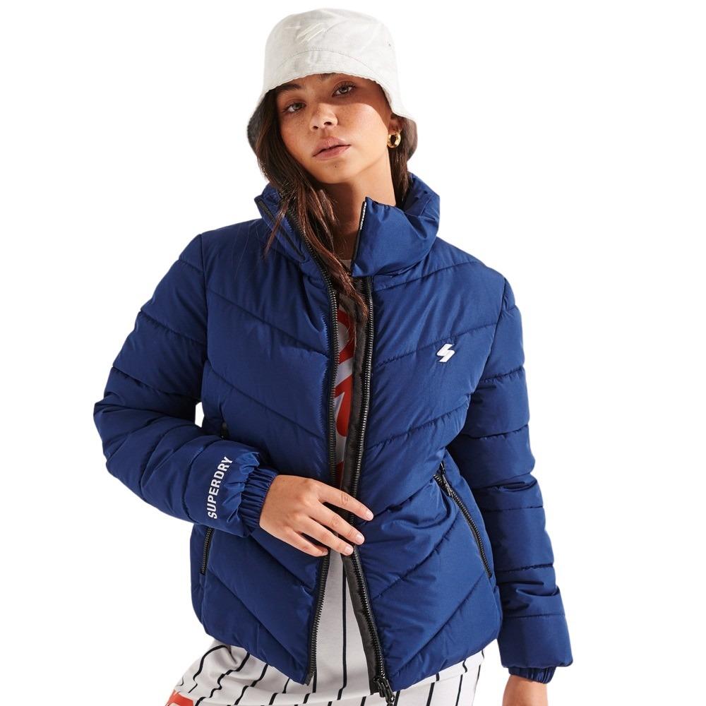 5057847313744 - Womens Sports Steppjacke Ohne Kapuze Marineblau - Größe 40