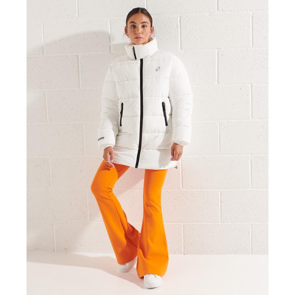 5057847313942 - Womens Longline Sports Steppjacke Weiß - Größe 38