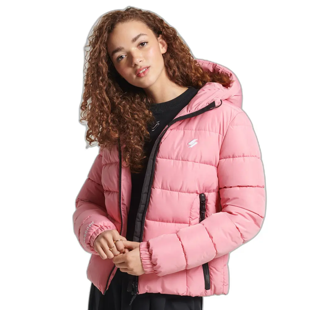 5057847314550 - Womens Spirit Sports Steppjacke mit Kapuze Pink - Größe 38