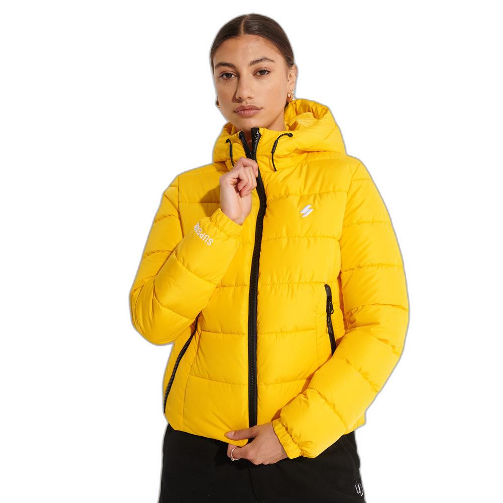 5057847314611 - Womens Spirit Sports Steppjacke mit Kapuze Gelb - Größe 36