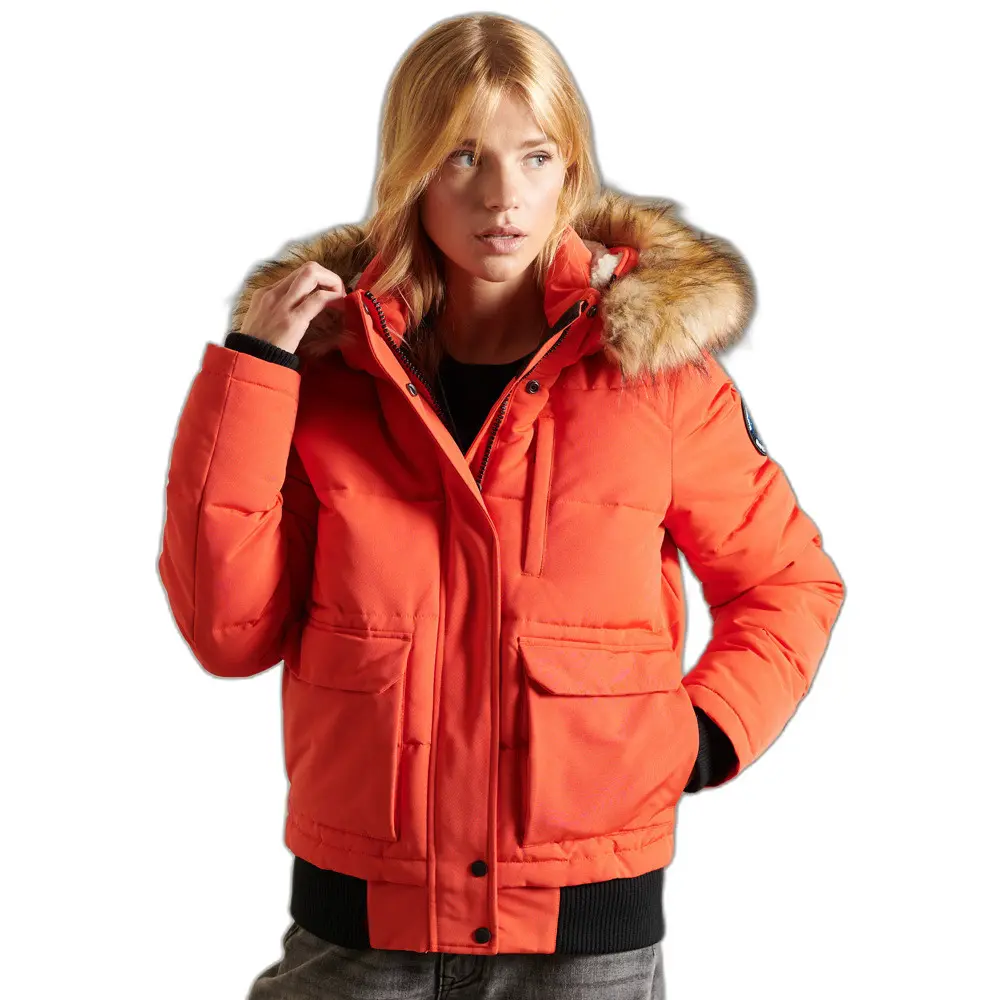5057847319487 - Womens Everest Bomberjacke mit Kapuze Orange - Größe 36