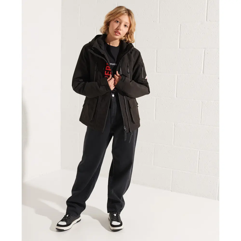 5057847803535 - Womens Ultimate SD-Windbreaker mit Kapuze Schwarz - Größe 36