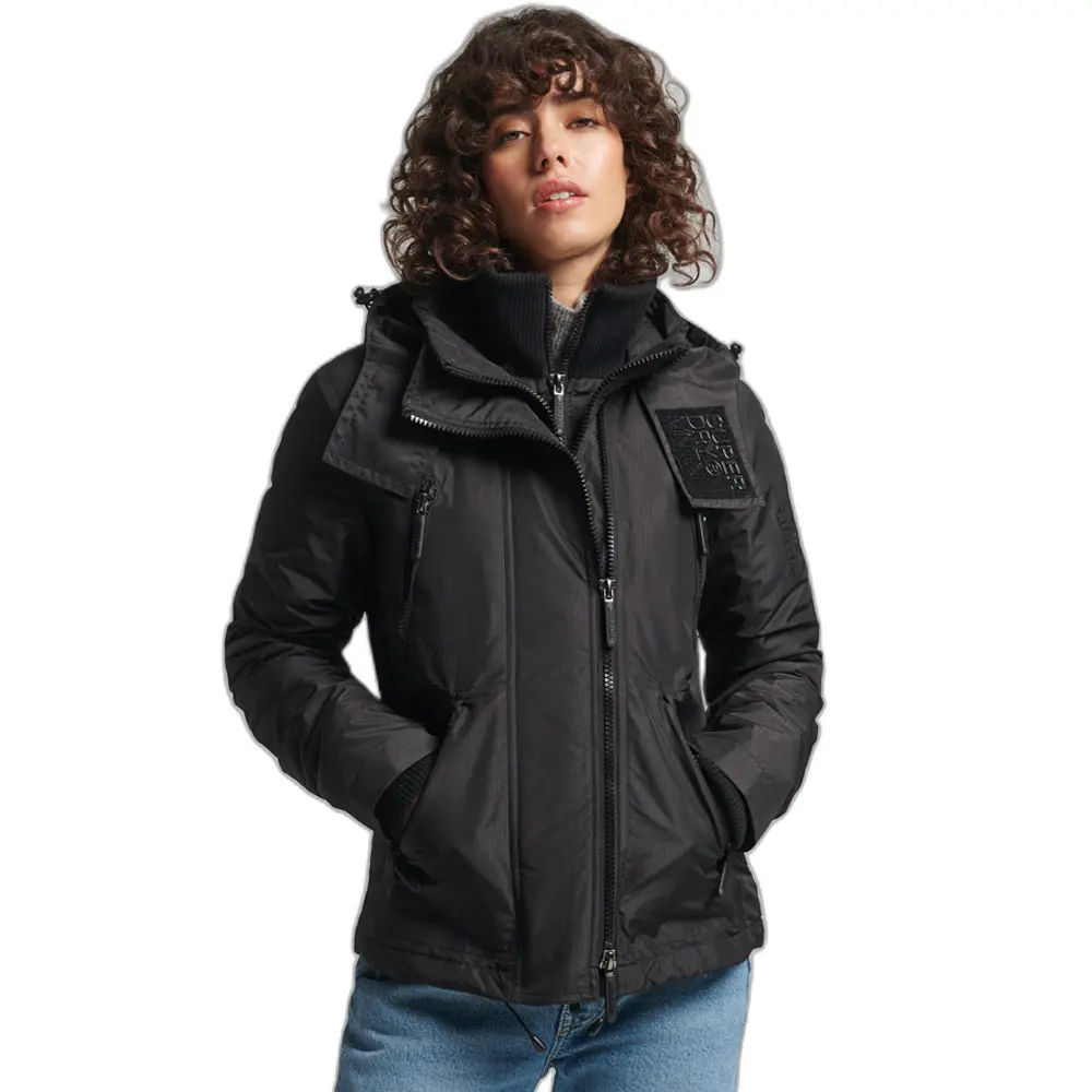 5057847824882 - Womens Mountain Windjacke mit Kapuze Schwarz - Größe 38