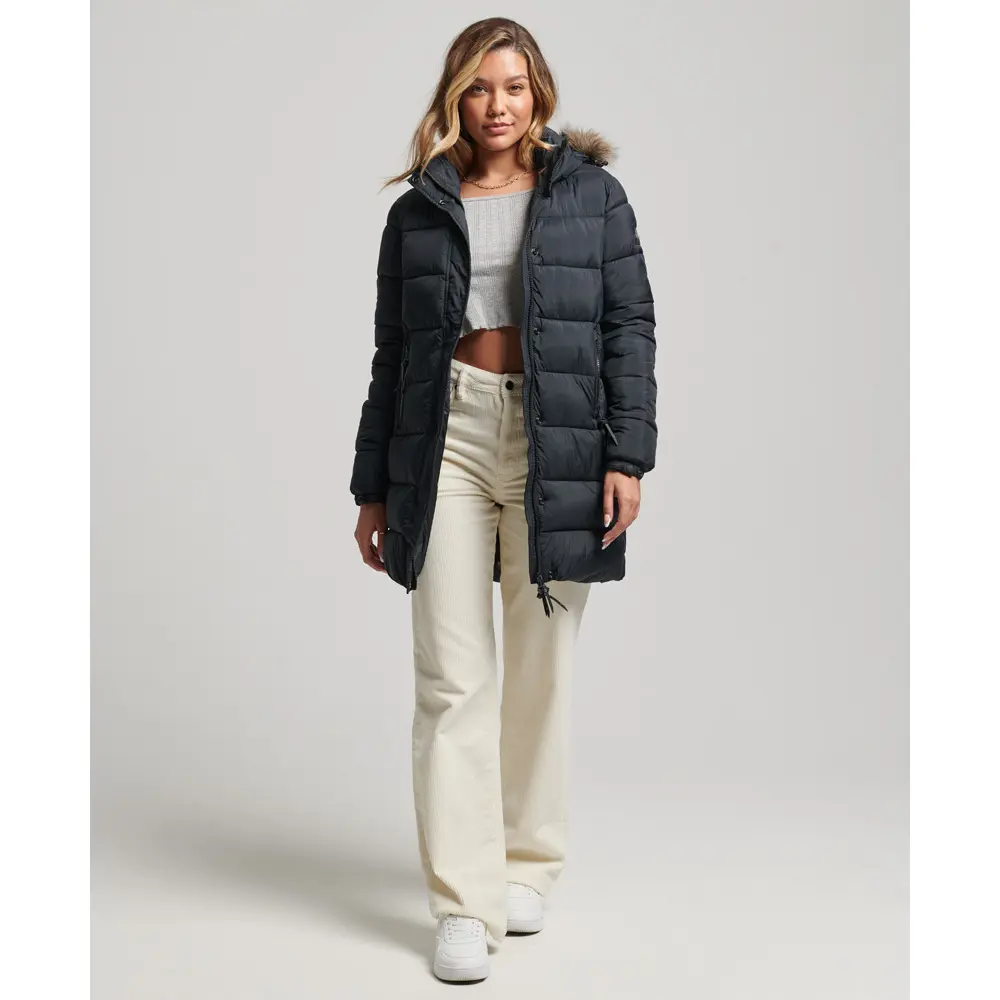 5059726026844 - Womens Mid Layer Kapuzenmantel Schwarz - Größe 38