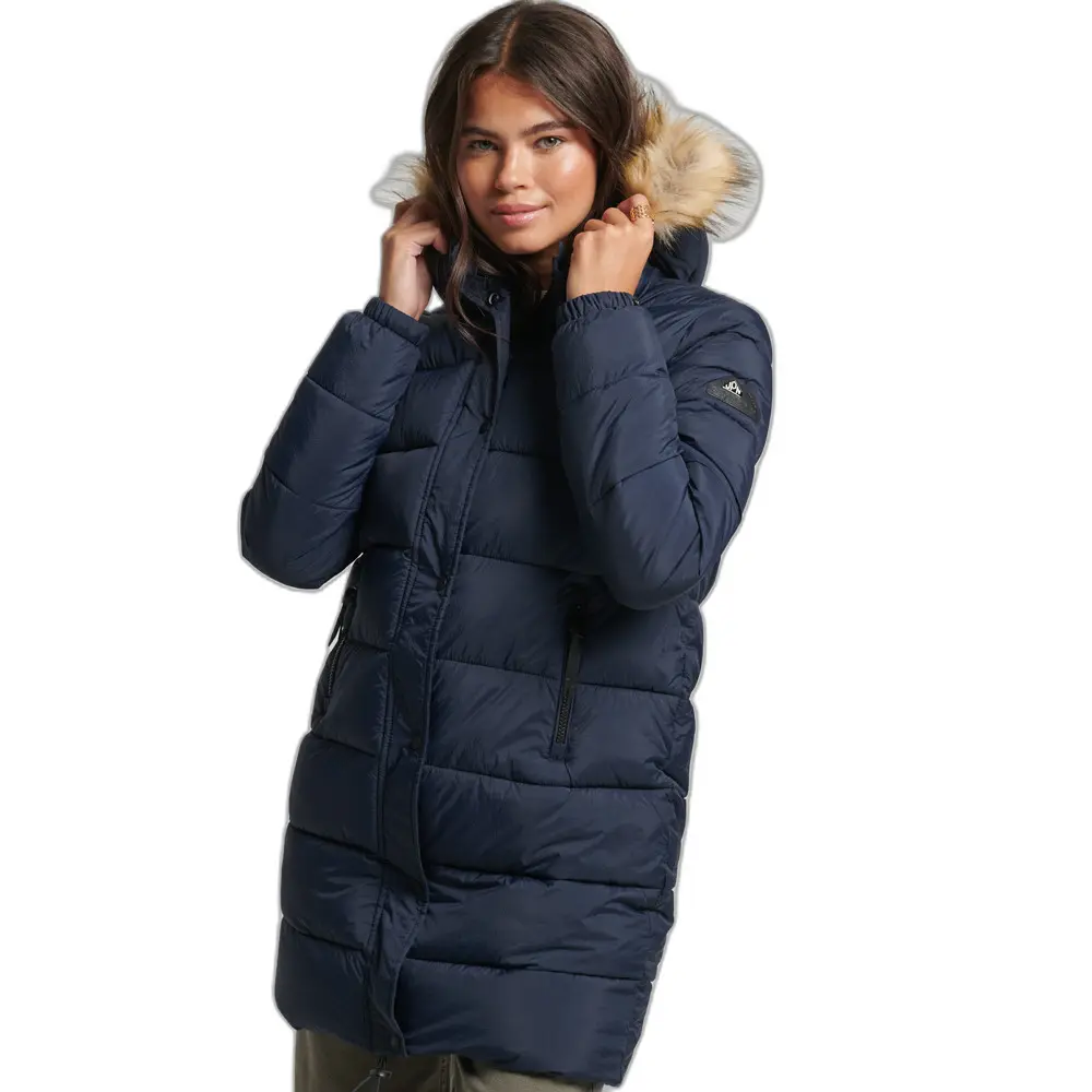 5059726026974 - Womens Mid Layer Kapuzenmantel Marineblau - Größe 36