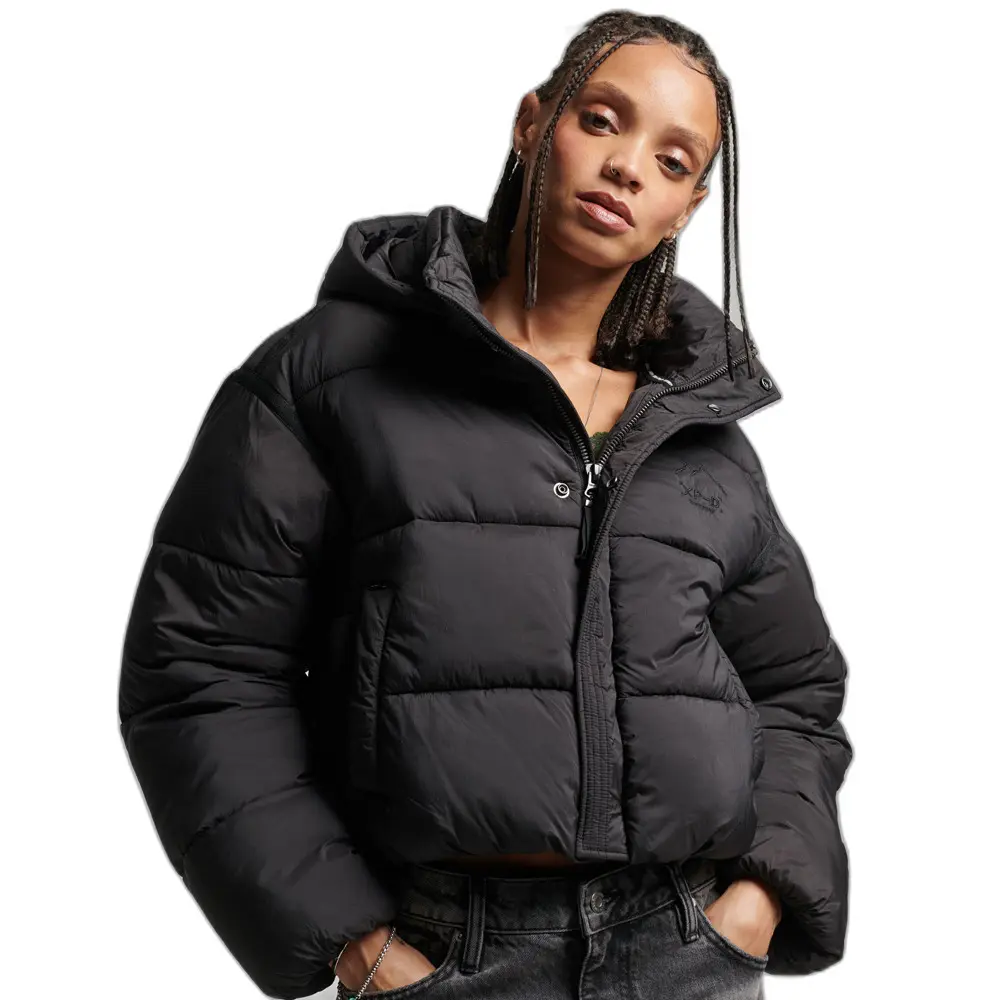 5059726031633 - Womens Kurze Cocoon Steppjacke Schwarz - Größe 44