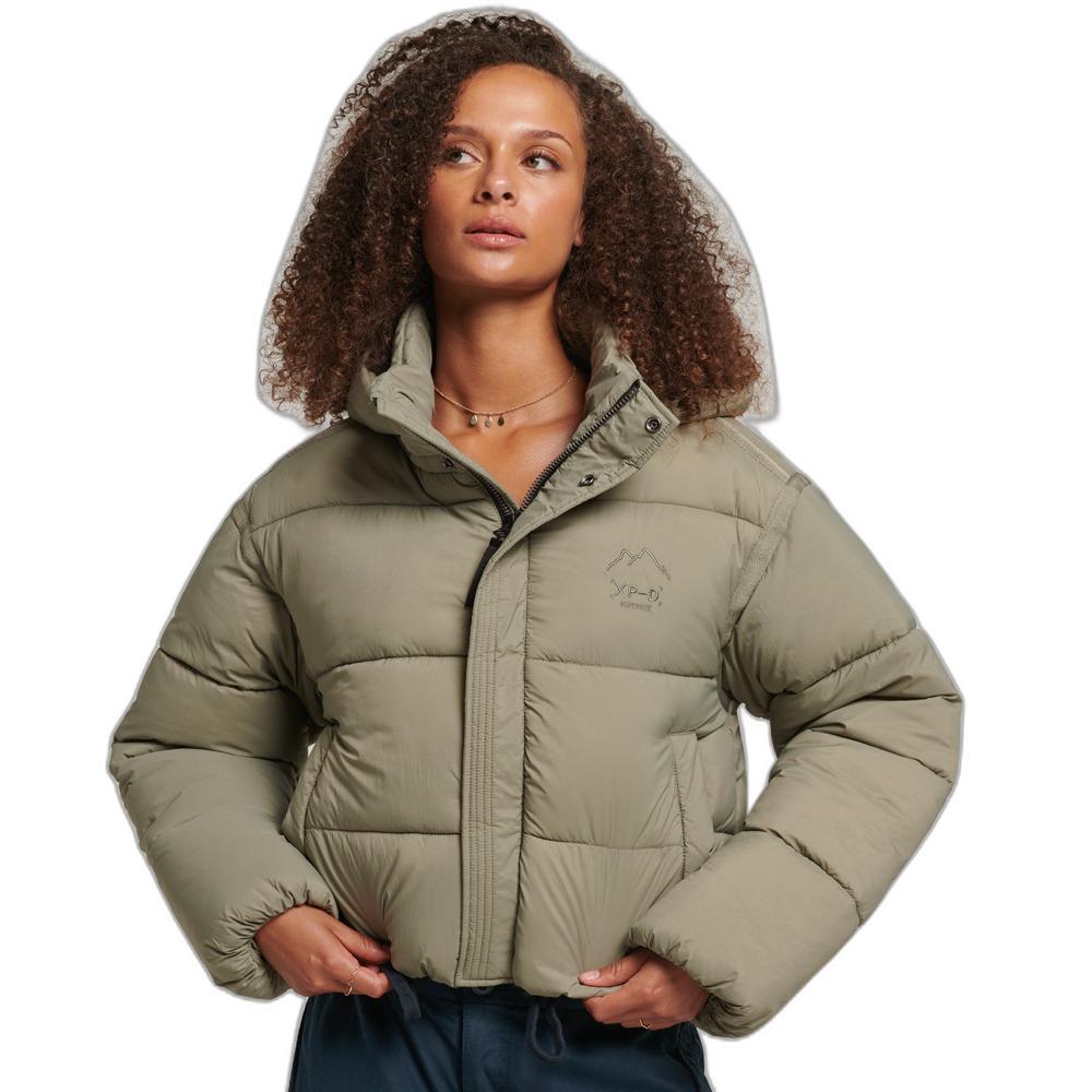 5059726031695 - Womens Kurze Cocoon Steppjacke Kaki - Größe 42