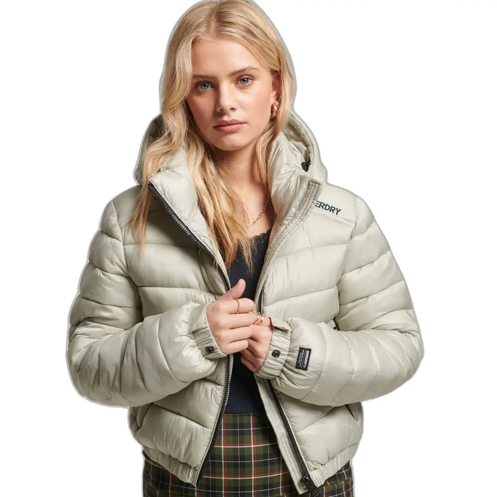 5059726560690 - Damen Leichte Kurze Steppjacke Grau - Größe 42