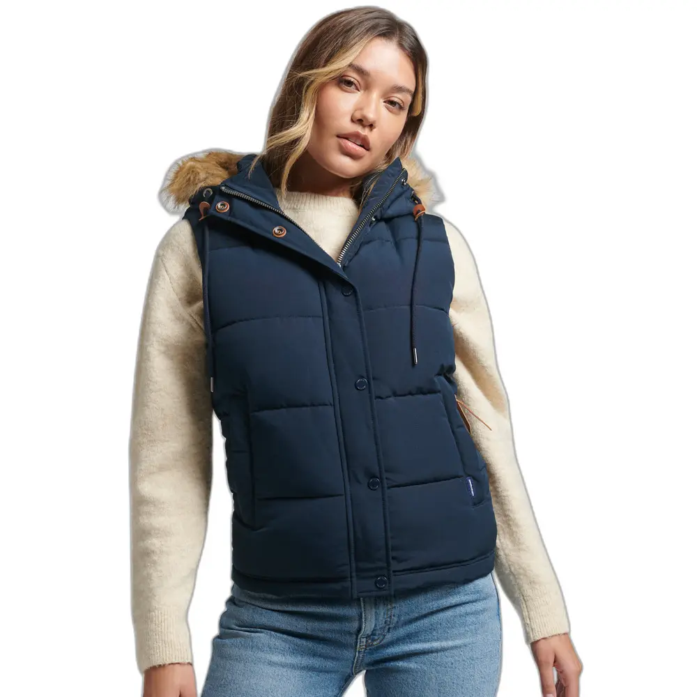 5059726034825 - Womens Everest Kunstfell-Weste Marineblau - Größe 38