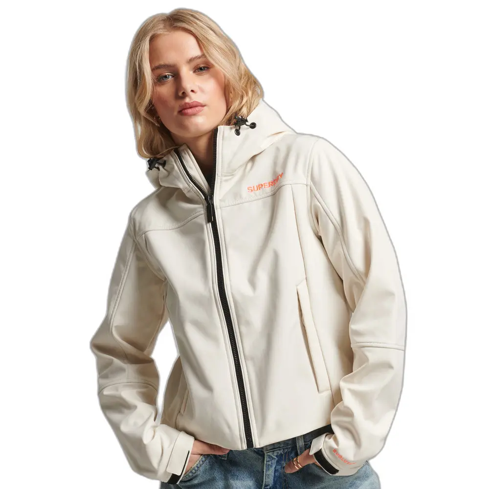 5059726513825 - Damen Code Trekker Softshell-Kapuzenjacke Creme - Größe 40