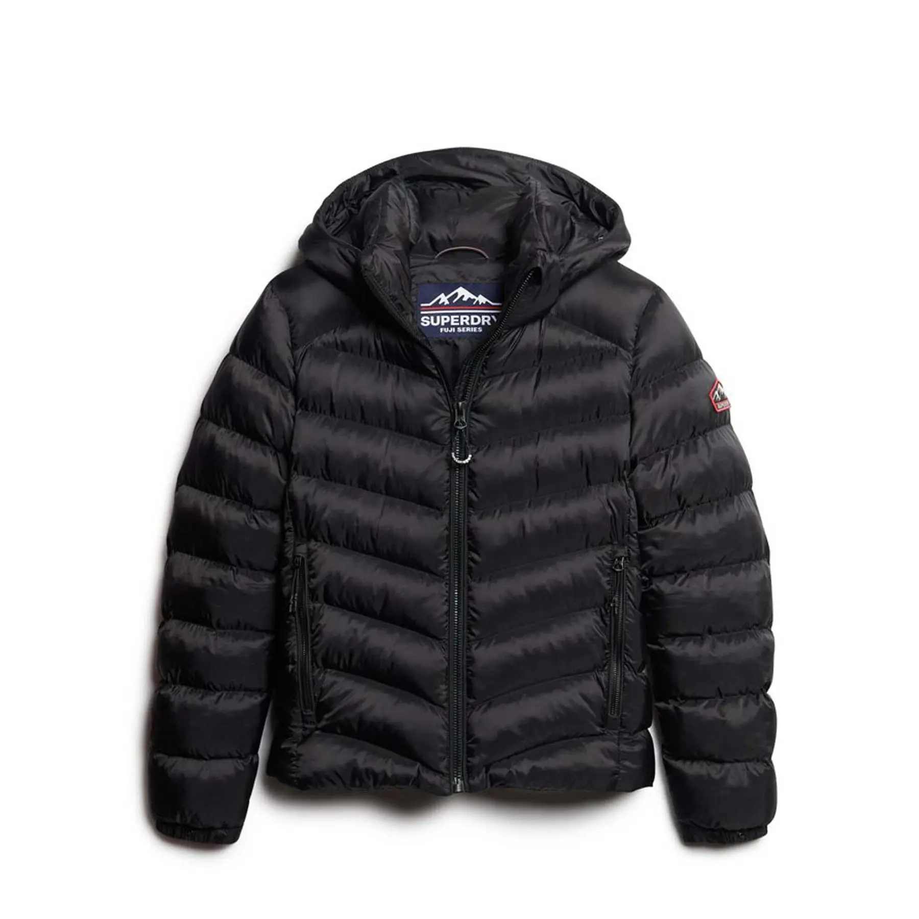 5059726849535 - Damen Fuji Steppjacke mit Kapuze Schwarz - Größe 36