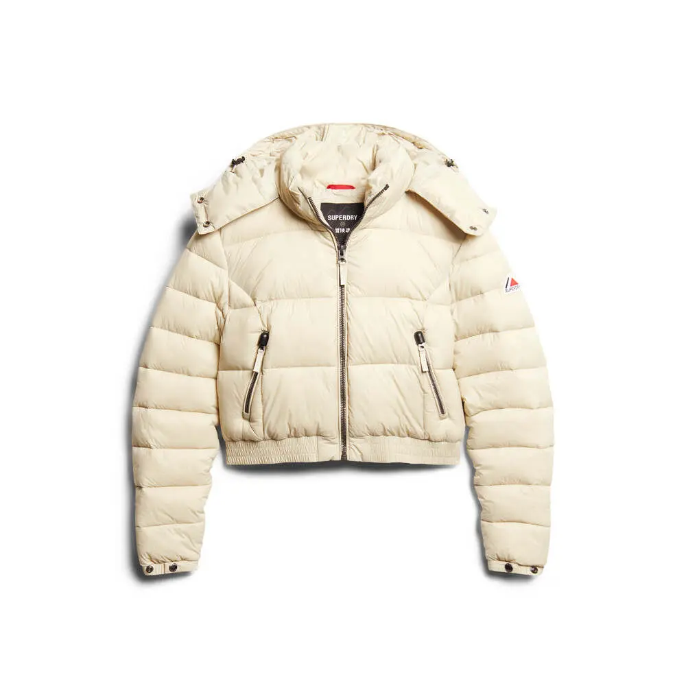 5059726966126 - - Fuji - Kurze Jacke in Pelikan-Beige mit Kapuze-Neutral