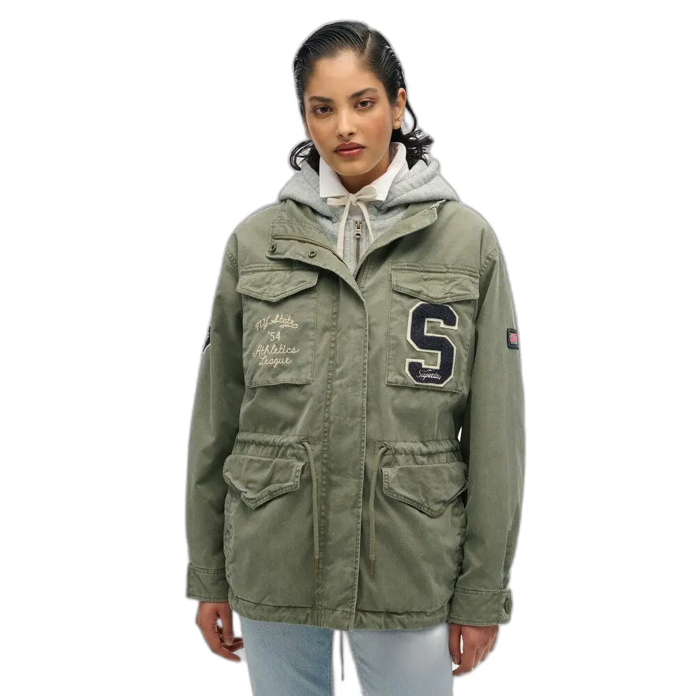 5063068616656 - Damen Sweatjacke mit bestickter Militärkapuze Superdry 5063068616656 - Damen Sweatjacke mit bestickter Militärkapuze Superdry