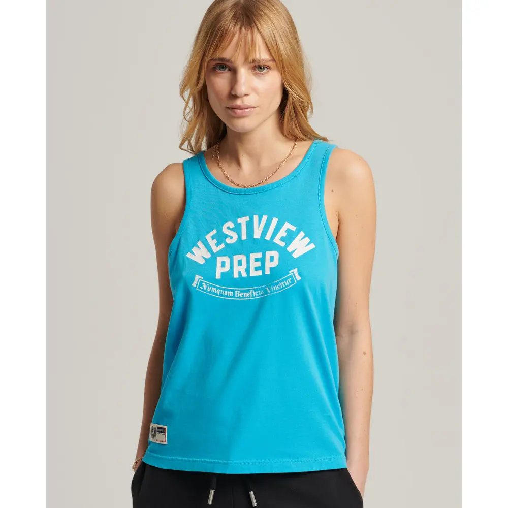 5057847669872 - Womens Vintage Athletic Trägerhemd Blau - Größe 38