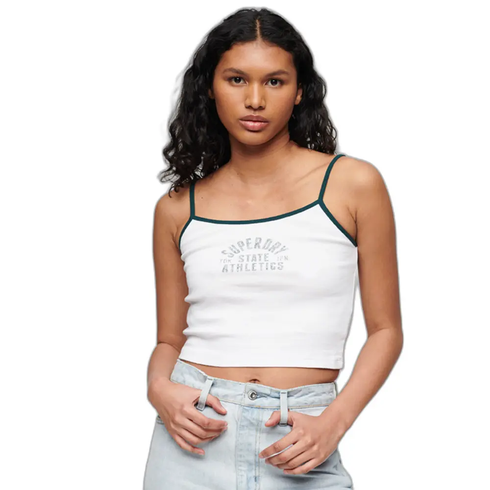 5059726991203 - Womens Verkürztes Athletic Essential Trägertop Weiß - Größe 40