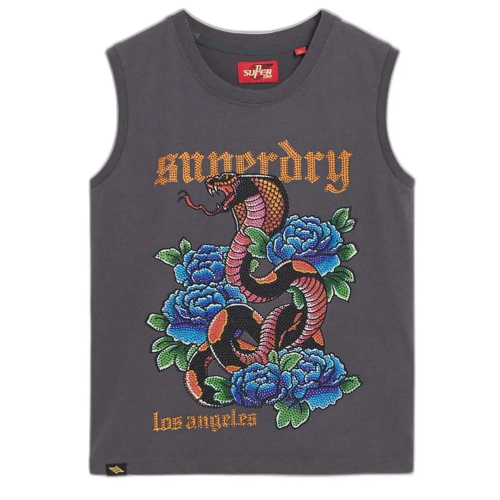 5063068037376 - Tanktop mit Strasssteinen Tattoo-Effekt Damen Superdry