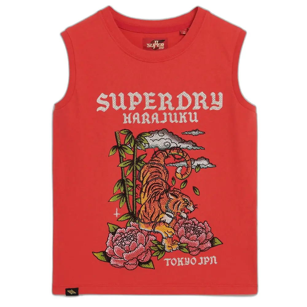 5063068037499 - Tanktop mit Strasssteinen Tattoo-Effekt Damen Superdry