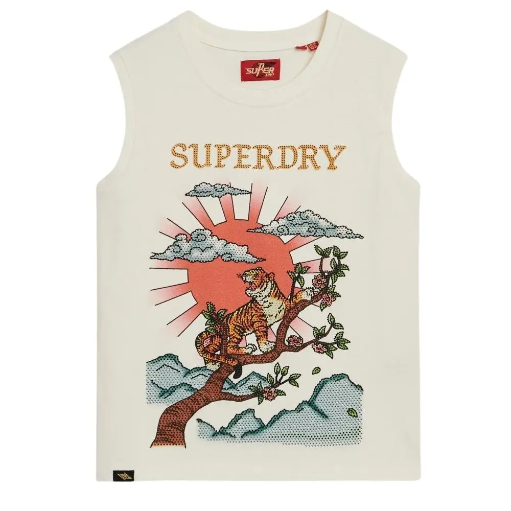 5063068037550 - Tanktop mit Strasssteinen Tattoo-Effekt Damen Superdry