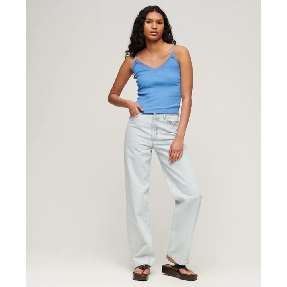 Canottiera da donna a coste in cotone bio Superdry Essential