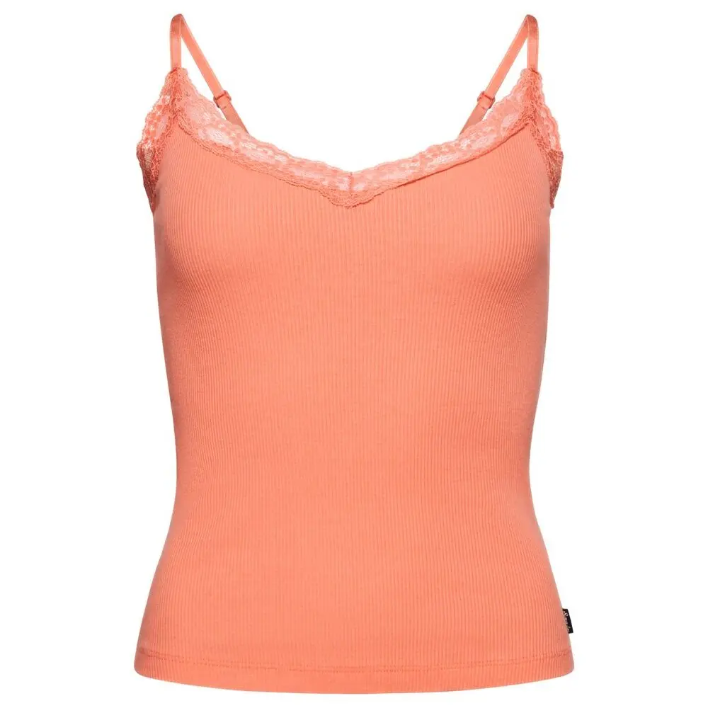 5059726788469 - Geripptes Camisole-Top aus Bio-Baumwolle mit Spitzeneinfassung Frau Essential