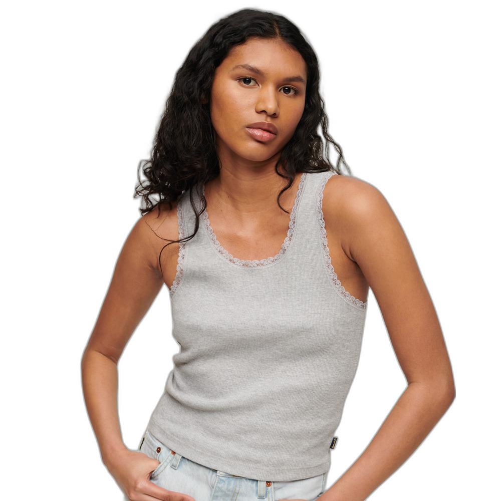 5059726996918 - Tanktop aus Bio-Baumwolle mit Spitzenbordüre Frau Vintage