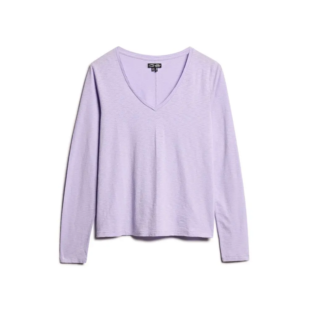 T-shirt a maniche lunghe e col V in jersey donna Superdry