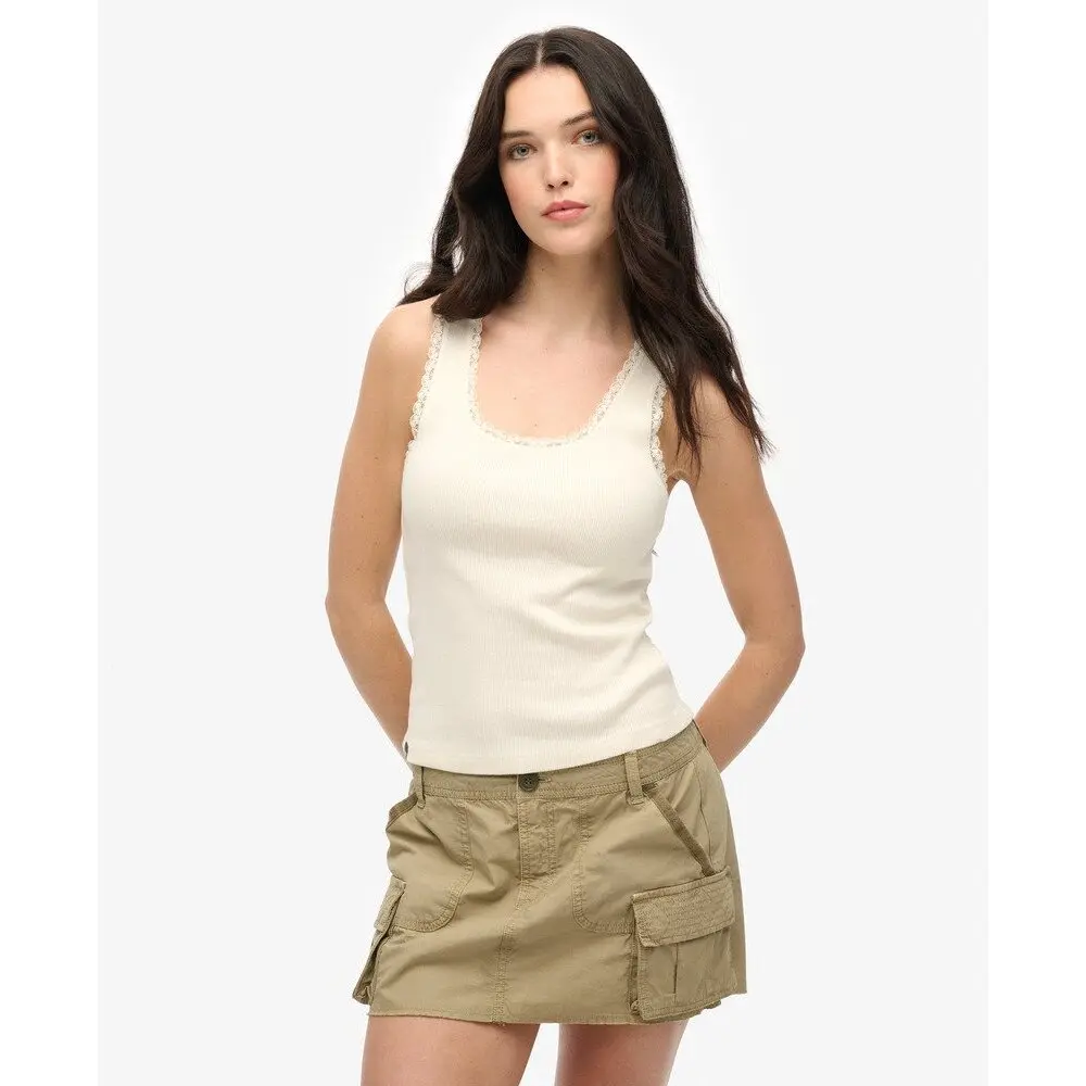 5063068673635 - Damen-Top mit Spitzenkante Vintage