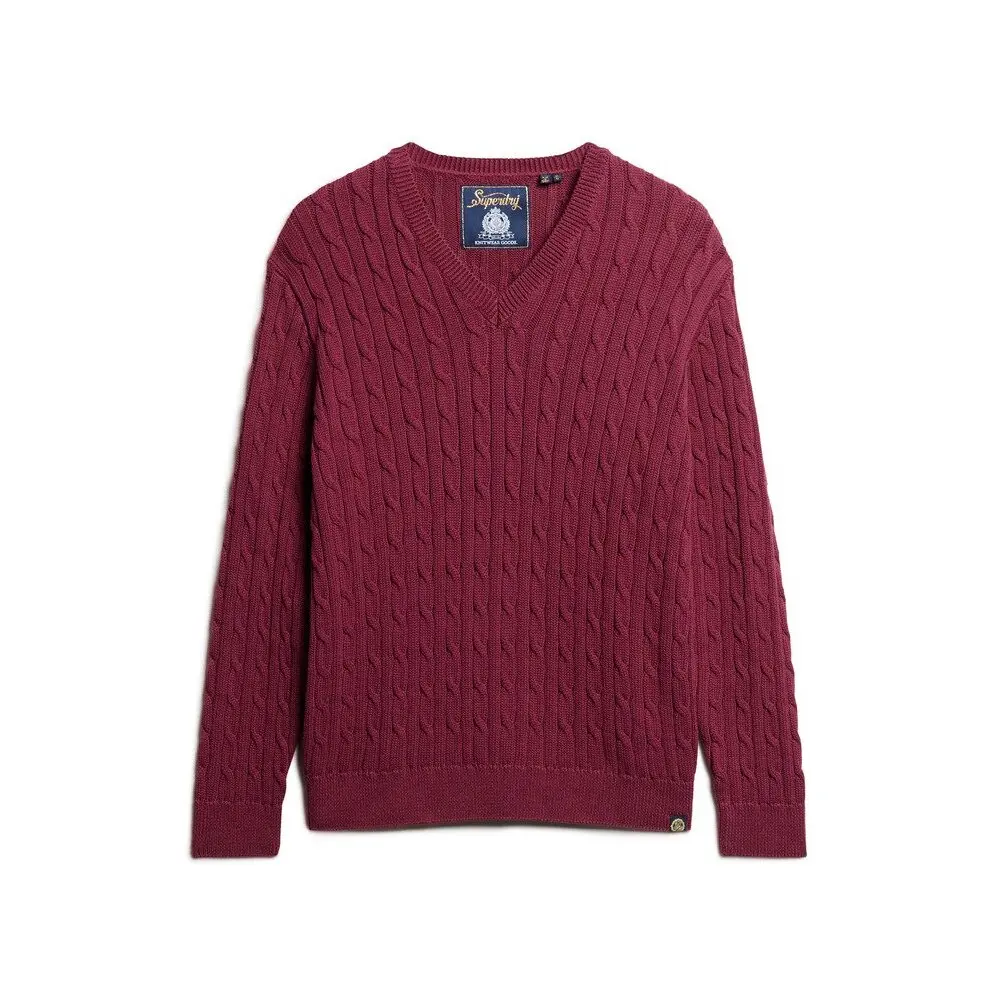 5063068384210 - Oversize-gezopfter Pullover mit V-Ausschnitt für Damen Superdry