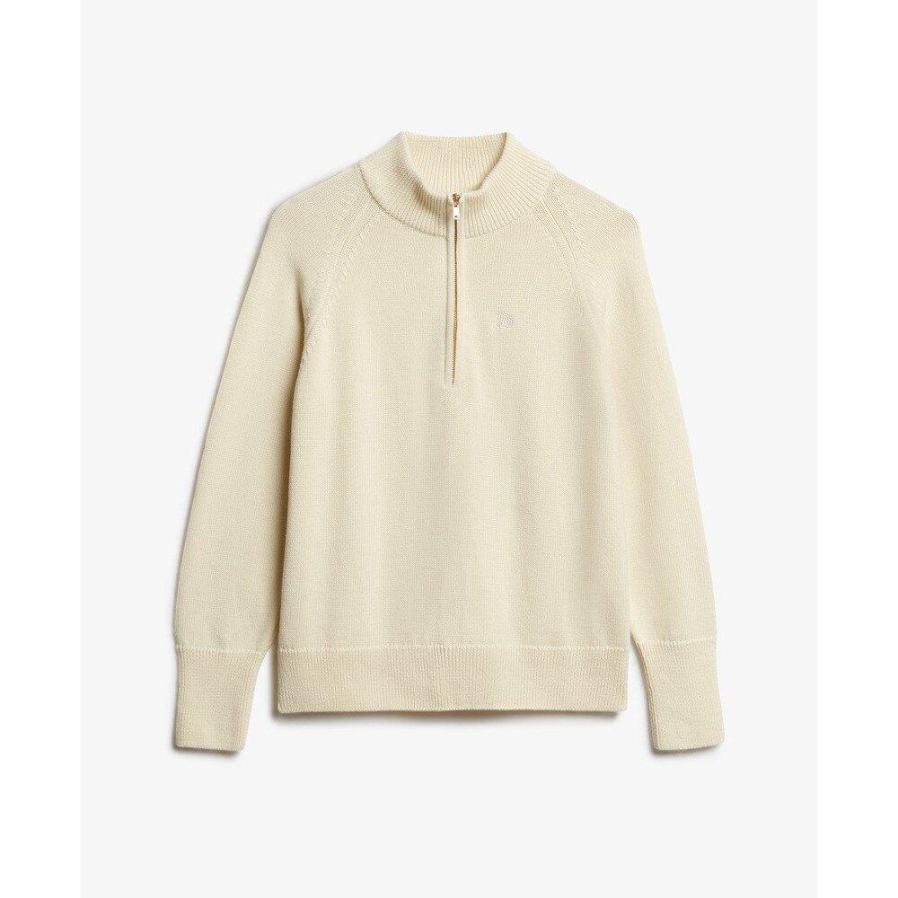 5063068698683 - Klassischer Pulli mit Reißverschlusskragen aus Baumwolle für Frauen Superdry