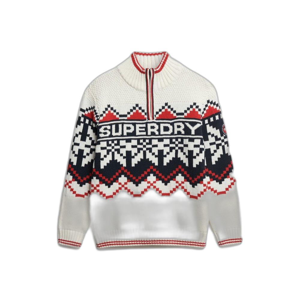 5063068887056 - Pullover mit Intarsienmuster und Stehkragen für Frauen Superdry