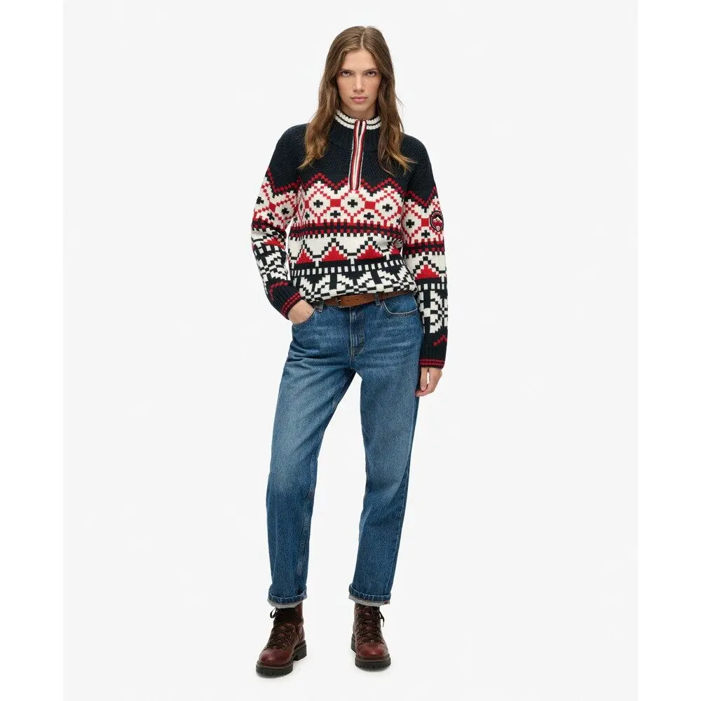 5063068846121 - Pull Halbarm Damen Intarsia