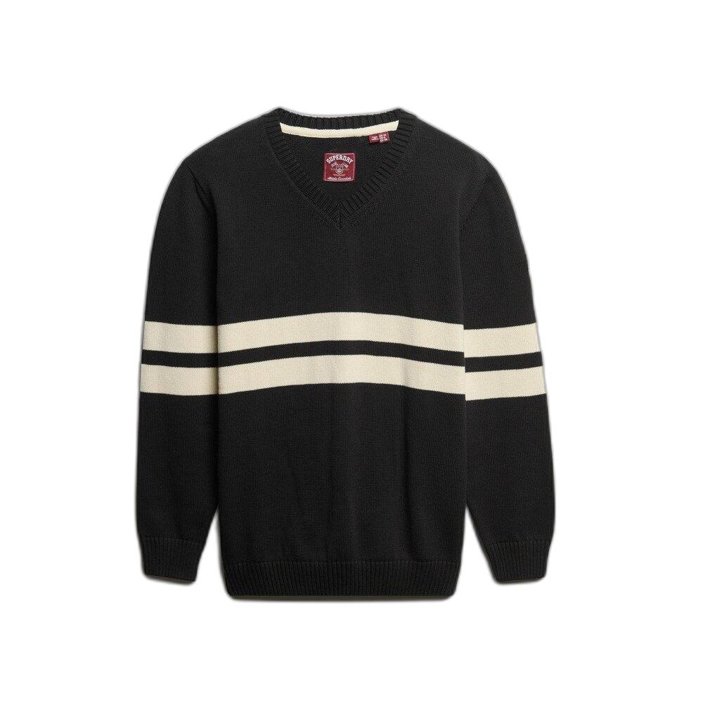 5063068846534 - Gestreifter V-Ausschnitt-Pullover für Damen Superdry 5063068846534 - Gestreifter V-Ausschnitt-Pullover für Damen Superdry