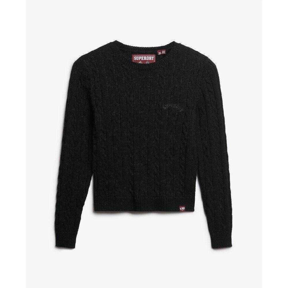 5063068875497 - Feinstrickpullover mit Zopfdesign Rundhalsausschnitt Damen Superdry