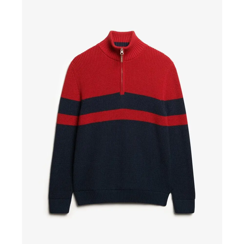 5063634066137 - Pull oversize rayé en coton à col zippé femme Classic