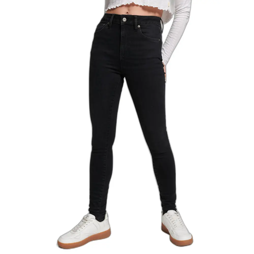 5059726053291 - Womens Skinny Jeans aus Bio-Baumwolle mit Hohem Bund Schwarz - Größe 28 32