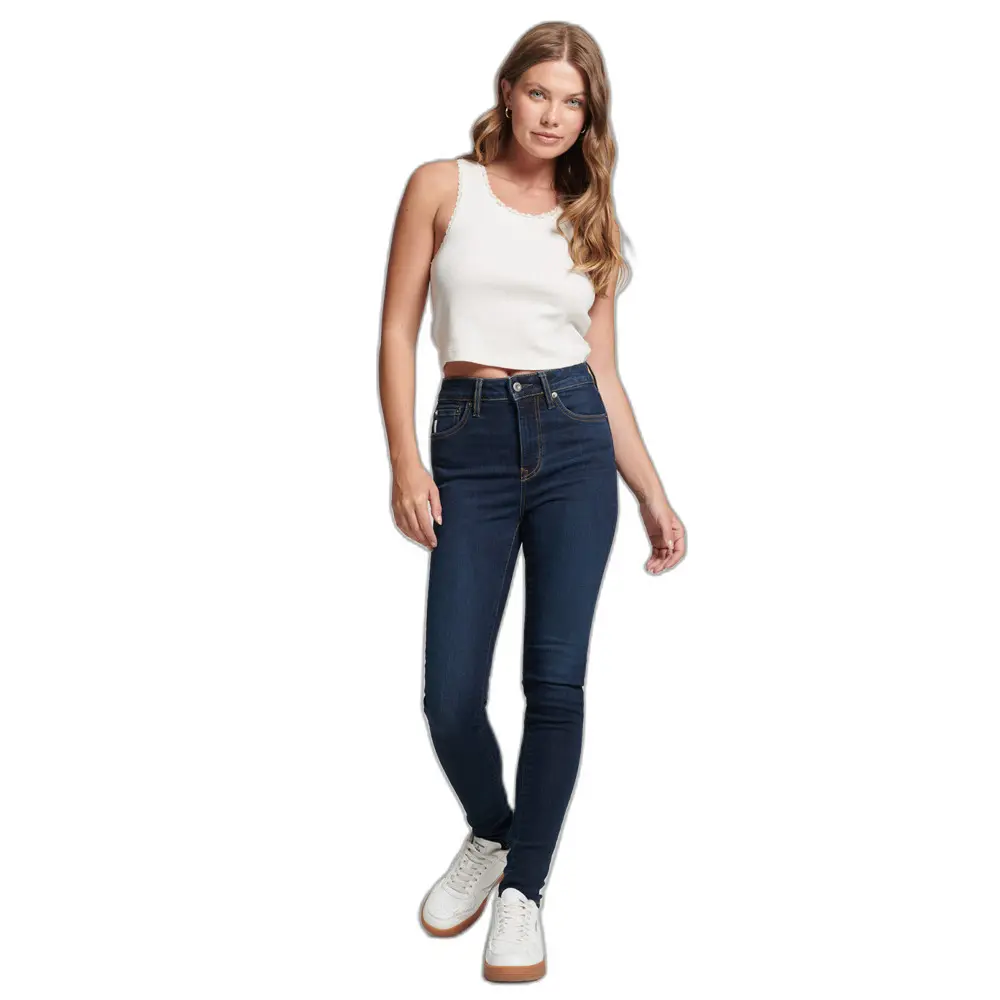 5059726053628 - Womens Skinny Jeans aus Bio-Baumwolle mit Hohem Bund Dunkelblau - Größe 28 30