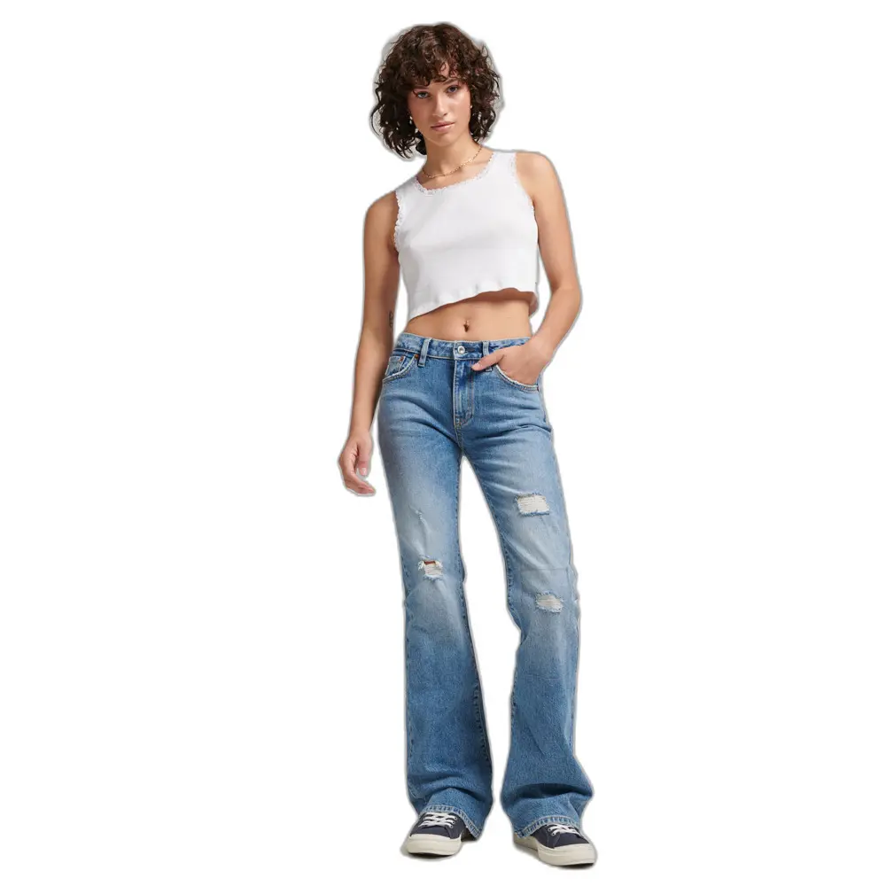 5059726056049 - Ausgestellte Slim-Fit-Jeans mit halbhoher Taille Damen Superdry